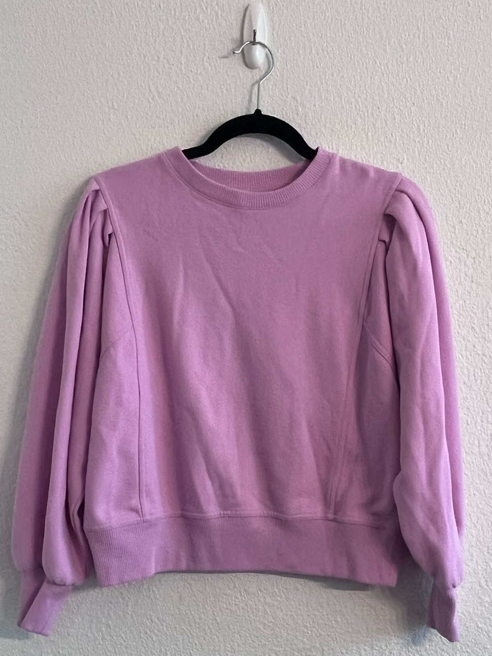 a new day Lilac Puff Sleeve Crewneck Sweatshirt